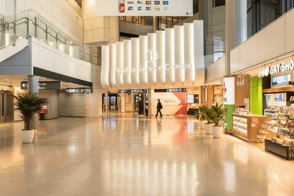 Một khu vực mua sắm trong nh&agrave; ga 1